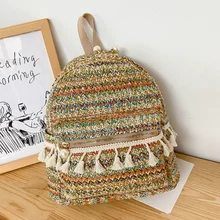 2022 New National Style Women Bag Straw Tassel Small Backpack Casual Woven Fashion Bag
2022 New National Style Women Bag Straw Tassel Small Backpack Casual Woven Fashion Bag