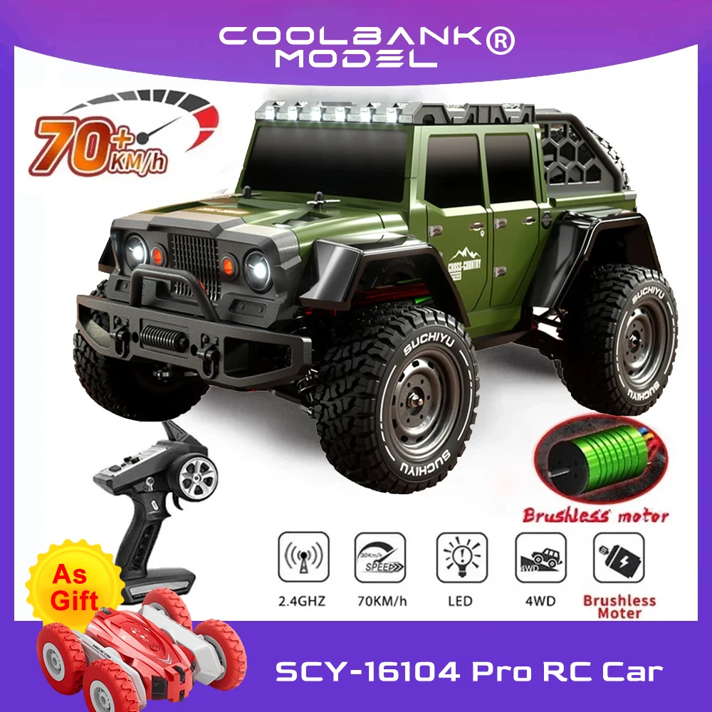 SCY16104 Pro Brushless RC Car 1/16 RC Truck with High Speed Max 70km/h 4Channels Remote Control Truck 4WD RC Car for Adults Kids
SCY16104 Pro Brushless RC Car 1/16 RC Truck with High Speed Max 70km/h 4Channels Remote Control Truck 4WD RC Car for Adults Kids