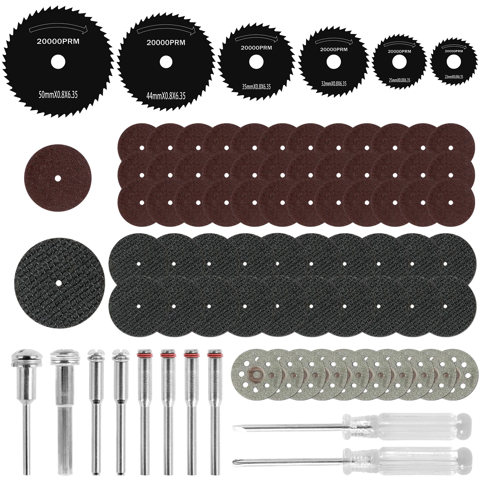 82Pcs Cutting Discs Wheel Set Durable Round Rotary Cutting Wheel Tool Kit with 20 Resin Cut-Off Discs 6 HSS Circular Saw Blade
82Pcs Cutting Discs Wheel Set Durable Round Rotary Cutting Wheel Tool Kit with 20 Resin Cut-Off Discs 6 HSS Circular Saw Blade