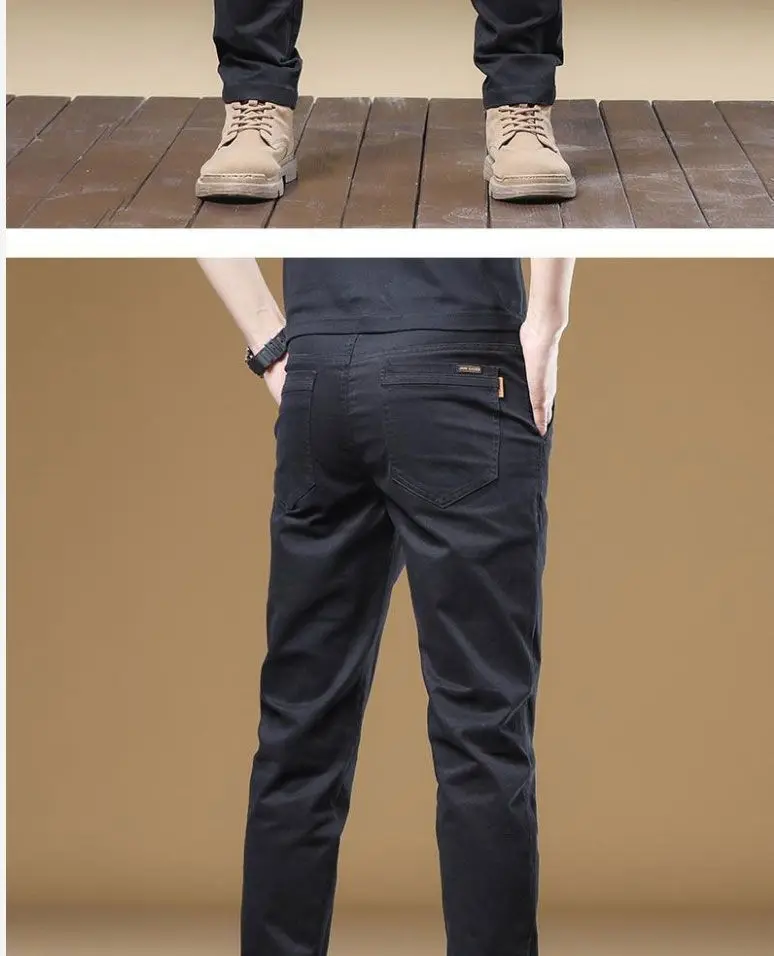 2025 Summer Thin Cotton Men's Casual Pants Trendy Versatile Elastic Light Business Trousers Work Formal Slim Straight Pants 43 S93417862863743eca9ae928ded28aba5Z