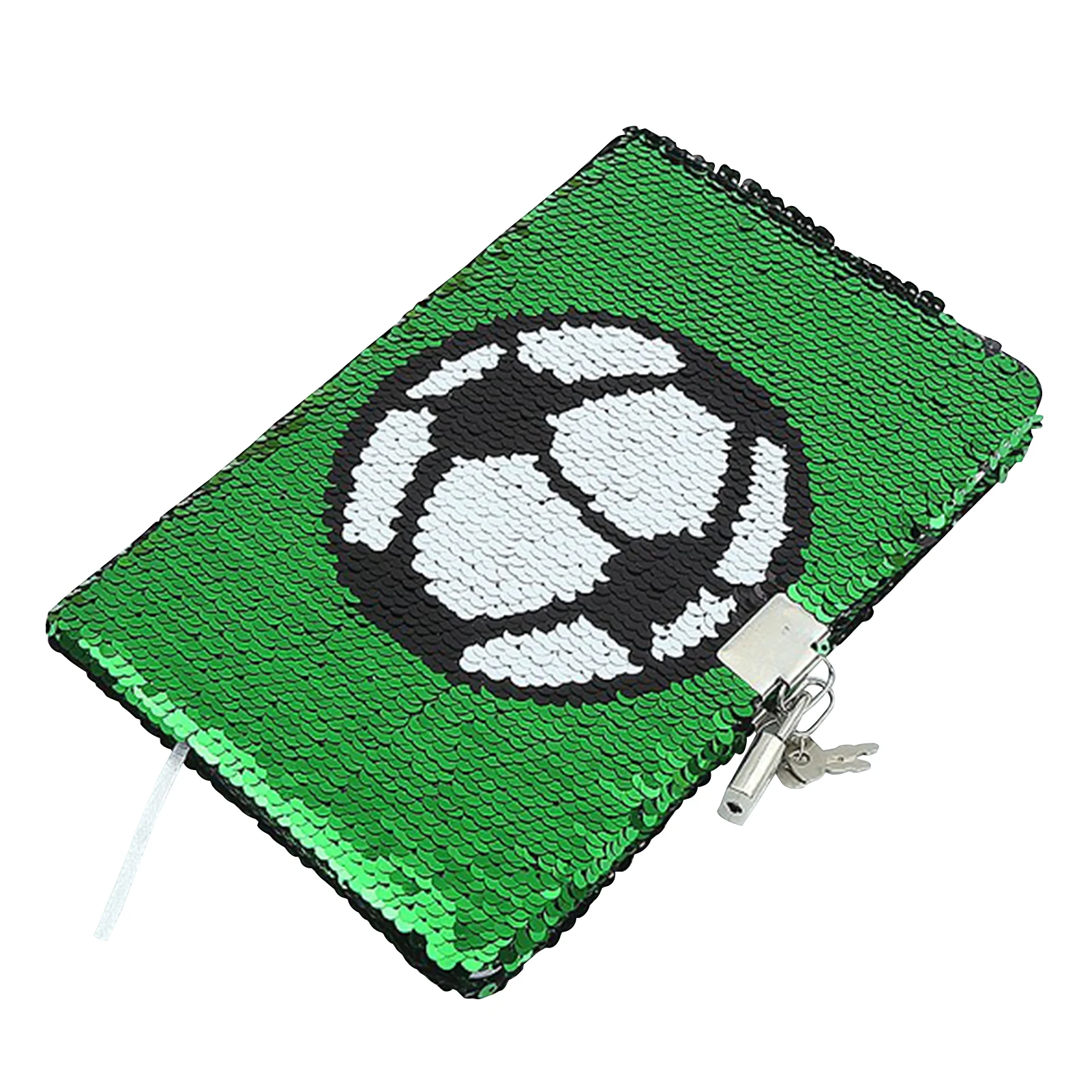 

Модный подарок для дома и офиса с изображением футбольного мяча для мальчиков и девочек портативный для детей с замком и ключом конфиденциальности зеленый практичный журнал с блестками
