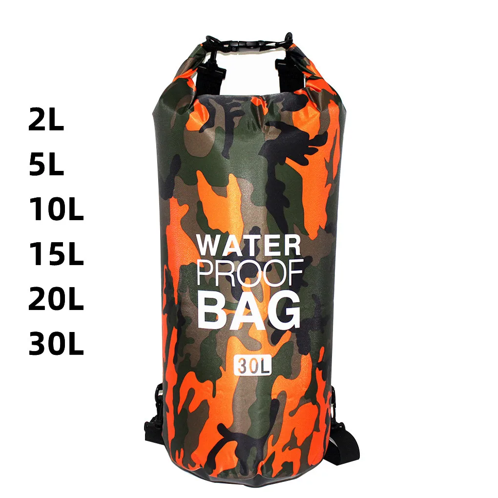 

30L Waterproof Swimming Bag Dry Sack Camouflage Colors Fishing Boating Kayaking Storage Drifting Rafting Bag 2L 5L 10L 15L 20L