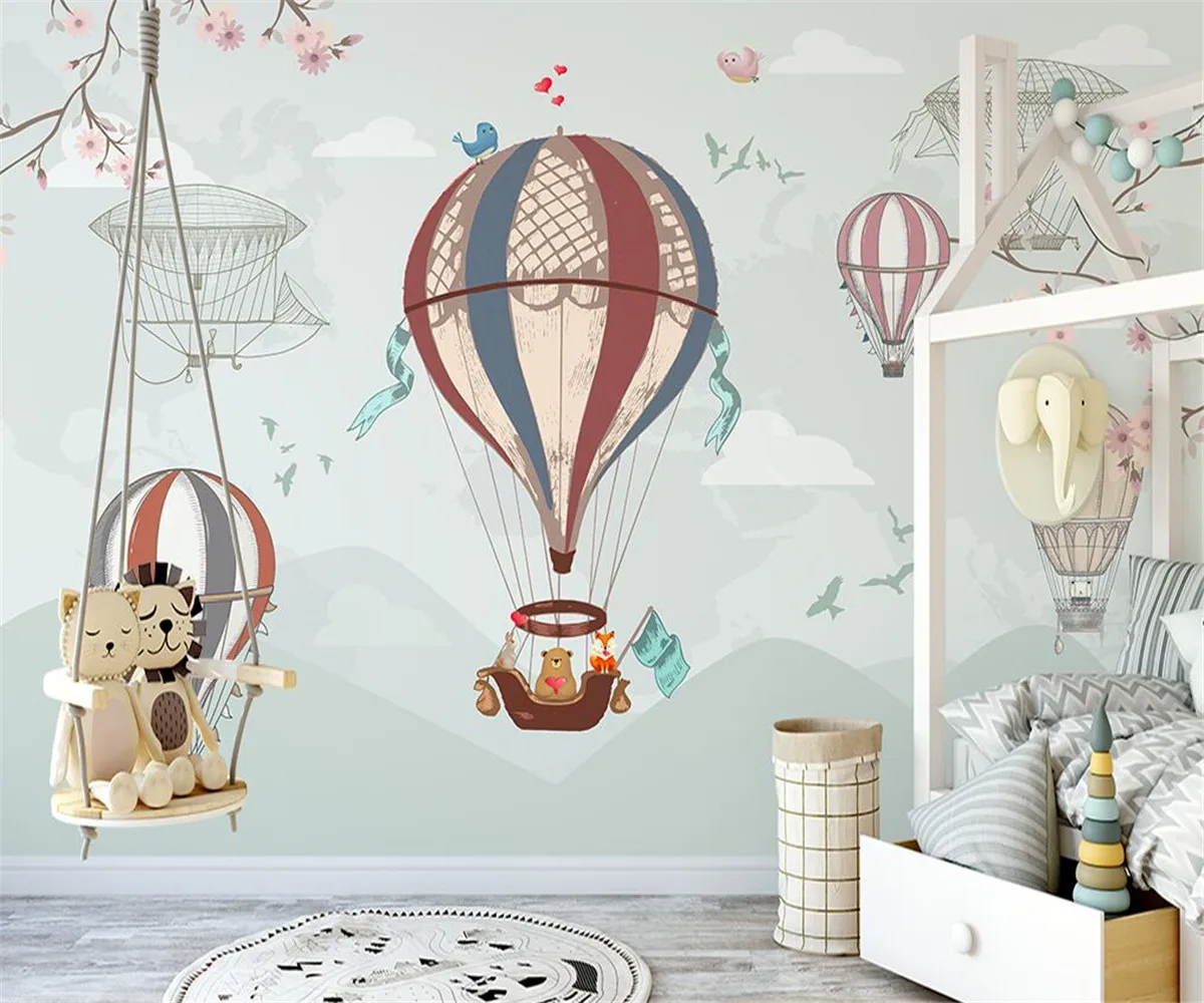 Custom wallpaper hand-painted Nordic hot air balloon cartoon small animal children's room indoor background wall 3d wallpaper
Custom wallpaper hand-painted Nordic hot air balloon cartoon small animal children's room indoor background wall 3d wallpaper