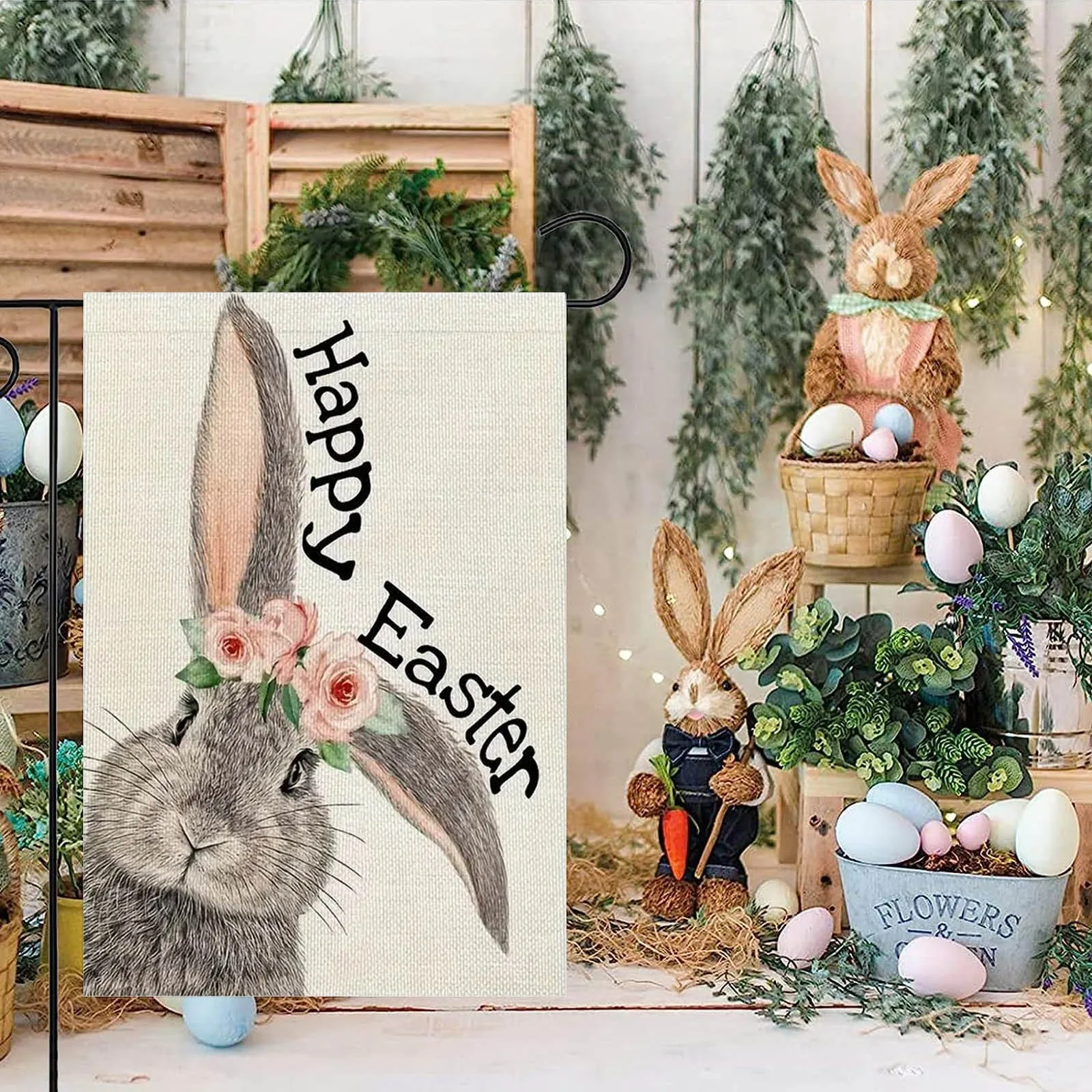Easter Garden Flags Holiday Party Patio Decorations Hang Bunnies Easter Eggs Linen Flags
Easter Garden Flags Holiday Party Patio Decorations Hang Bunnies Easter Eggs Linen Flags