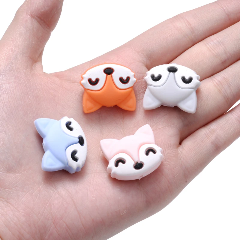 

1Pcs Baby Teething Beads DIY Toy Food Grade Silicone Animal Beads For Pacifier Clips Rodent Tiny Rod Baby Teether BPA Free