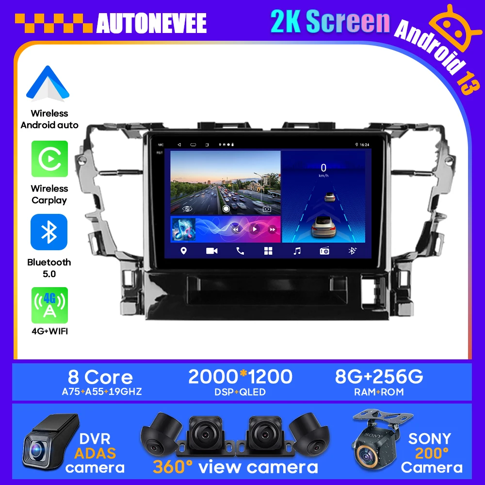 

Android 13 For Toyota Alphard H30 2015 - 2020 Car Head Unit Multimedia GPS Player Radio Stereo BT Carplay Android Auto No 2din