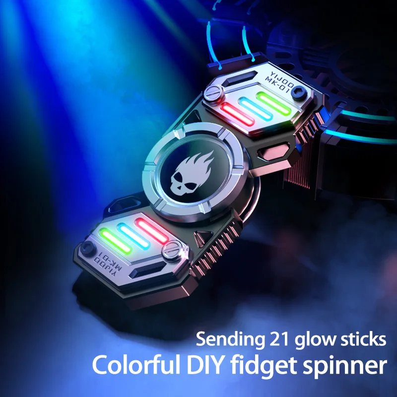 

729 Light Effect Combinations Fidget Spinner Metal Toys For Men Roating Gyro Fingertip Antistress EDC Hand Stress Relief Gifts