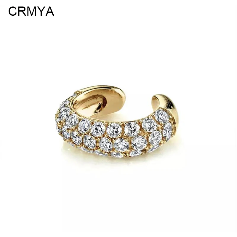 

CRMYA Gold Filled Clip Earrings for Women Trendy Color CZ Zircon Fake Piercing Ear Cuff 2023 Female Fashion Jewelry Wholesale