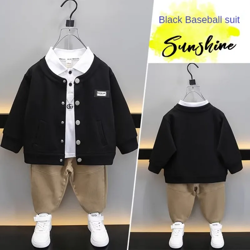 2-10 Years Old Boy Spring Autumn New Black Baseball Uniform Suit 2023 New Shirt Coat Pants Three-Piece Suit Kids Clothes Boys
2-10 Years Old Boy Spring Autumn New Black Baseball Uniform Suit 2023 New Shirt Coat Pants Three-Piece Suit Kids Clothes Boys