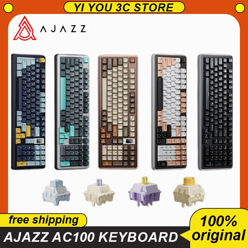 Клавиатура Ajazz Ac100 Механическая из алюминиевого сплава, три режима, Bluetooth/2,4 ГГц, беспроводная/Проводная, 98%, 100 клавиши, прокладка, Rgb, Игровая клавиатура
Клавиатура Ajazz Ac100 Механическая из алюминиевого сплава, три режима, Bluetooth/2,4 ГГц, беспроводная/Проводная, 98%, 100 клавиши, прокладка, Rgb, Игровая клавиатура