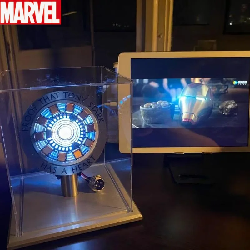 

Avenger Iron Man Mk1 Mk2 Arc Reactor Tony Stark Heart Of Mark Figure Led Light Superhero 1:1 Cosplay Toys Chest Lamp Xmas Gift