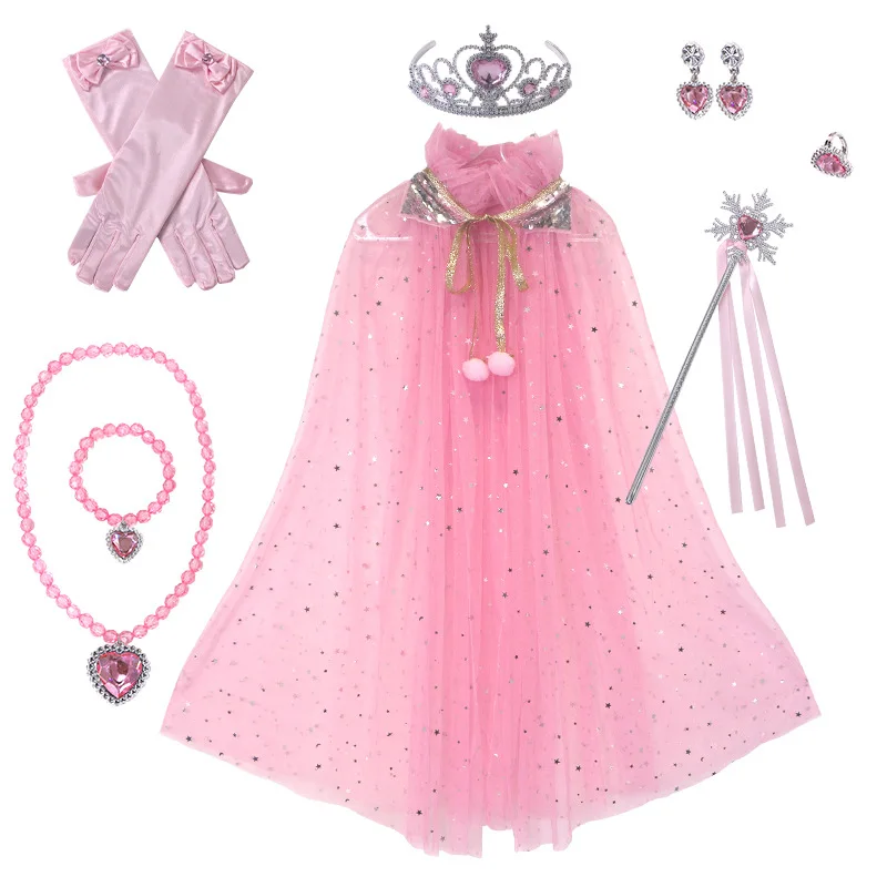 Ice Princess Cosplay Christmas Cloak with Magic Stick Crown Necklace earing Halloween Girl
Ice Princess Cosplay Christmas Cloak with Magic Stick Crown Necklace earing Halloween Girl