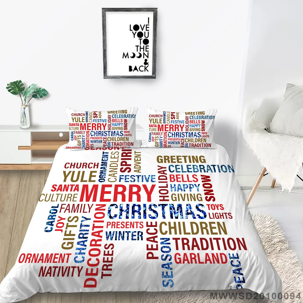 Unique Design Bedding Cover Suits Merry Christmas Bedspread with Pillowcase Man Woman Bedroom Decor Home Textiles
Unique Design Bedding Cover Suits Merry Christmas Bedspread with Pillowcase Man Woman Bedroom Decor Home Textiles