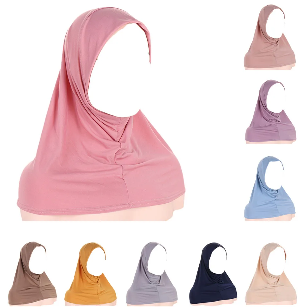 

One Piece Amira Hijab Muslim Women Turban Head Scarf Wrap Shawl Pull On Ready To Wear Hijab Islamic Niab Nikab Instant Headscarf