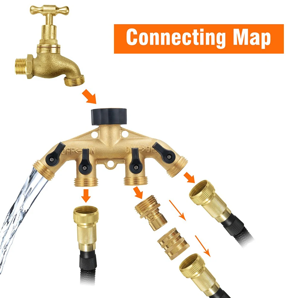 1PCS 4 Way Garden Hose Splitter Solid Brass 3/4\\\" Thread Faucet Adapter Switch Valve Connectors Irrigation Distributor
1PCS 4 Way Garden Hose Splitter Solid Brass 3/4\\\" Thread Faucet Adapter Switch Valve Connectors Irrigation Distributor
