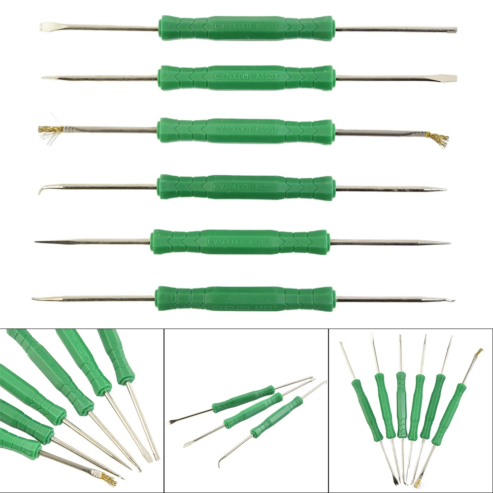 6 Pcs PCB Desoldering Aid Assist Tool Kit Scraper Hook Brush Set For Soldering Welding Equipment Cleaning Repair Tool Hand Tools
6 Pcs PCB Desoldering Aid Assist Tool Kit Scraper Hook Brush Set For Soldering Welding Equipment Cleaning Repair Tool Hand Tools