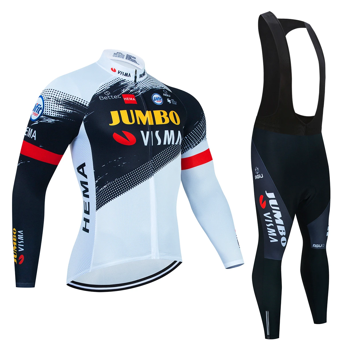 

Осенний Черный велосипедный комплект из Джерси с длинным рукавом, новая велосипедная одежда JUMBO VISMA, спортивный дышащий мужской костюм для дорожного велосипеда, одежда для горного велосипеда