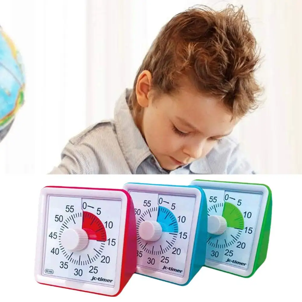 

60-Minute Visual Timer For Kids Study Fridge Magnets Kitchen Timer Mechanical Stopwatch Alarm Clock Kitchen Cooking Accesso P4D9