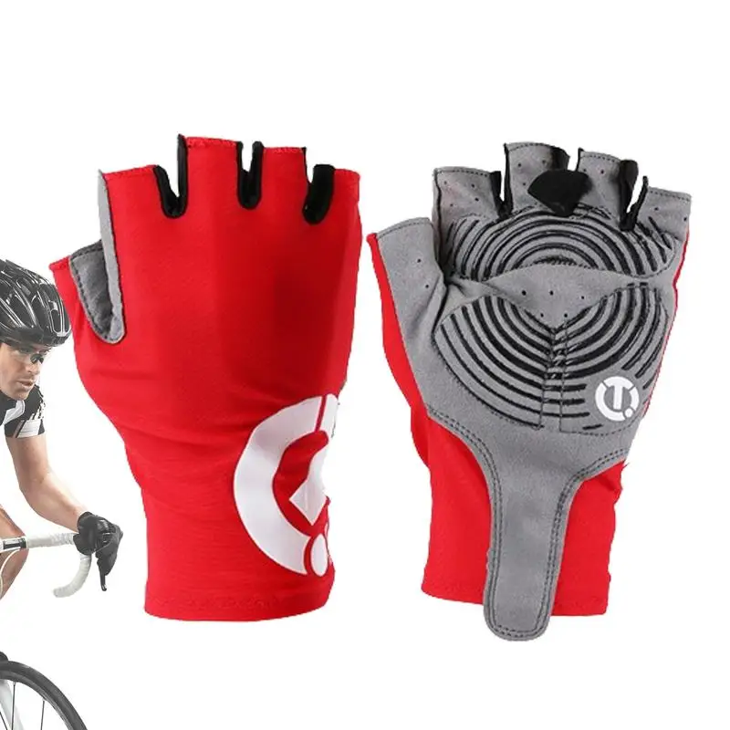 

Велосипедные перчатки с открытыми пальцами, велосипедные перчатки, дышащие амортизирующие перчатки для шоссейного велосипеда, перчатки для горного велосипеда, впитывающие пот, Нескользящие