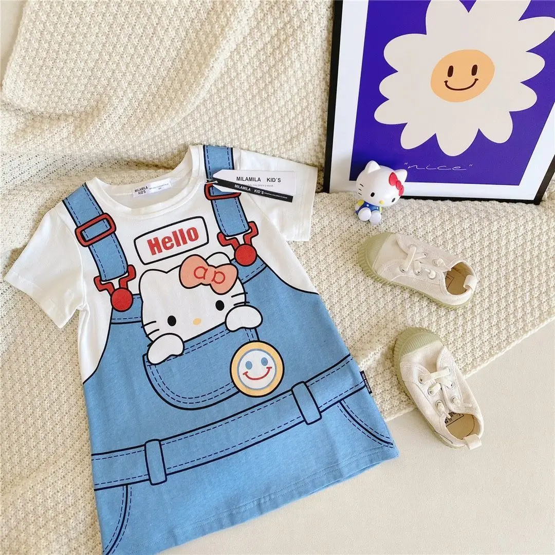 Kawaii Sanrio Hello Kitty Children's T-Shirt Cute Kuromi My Melody Girls Summer Cartoon Printing Short-Sleeved T-Shirt Dresses
Kawaii Sanrio Hello Kitty Children's T-Shirt Cute Kuromi My Melody Girls Summer Cartoon Printing Short-Sleeved T-Shirt Dresses
