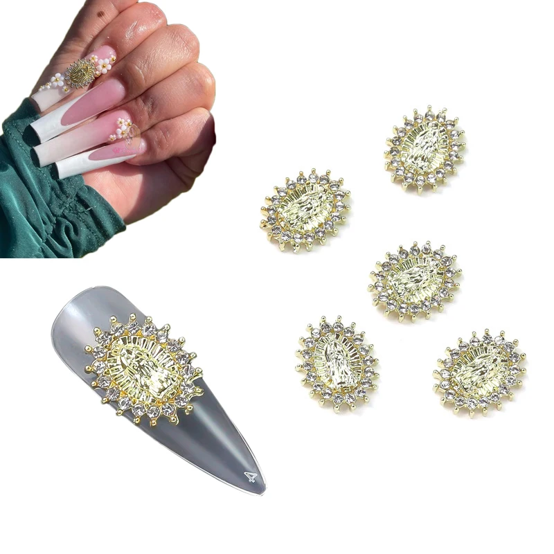 

10pcs/Bag 3D Luxury Gold DIY Nail Art Charms Metal Alloy Nails Rhinestones Decoration Maincure Accessories Supplies