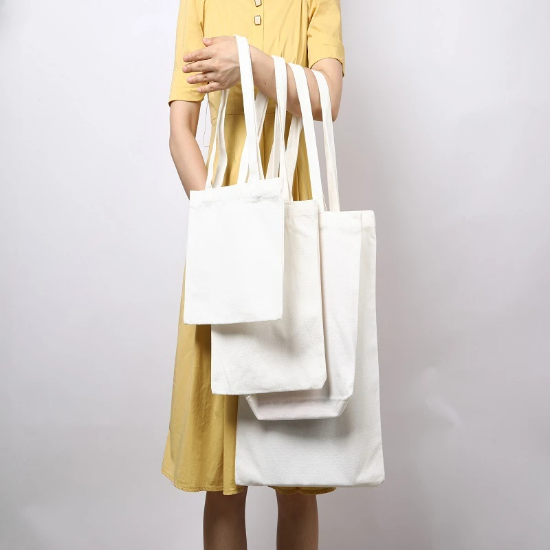 

Women Ladies Large Cotton Fabric Canvas Tote Bag for Market Reusable Foldable Shoulder Handbag Eco-friendly Shopping Bags Blank