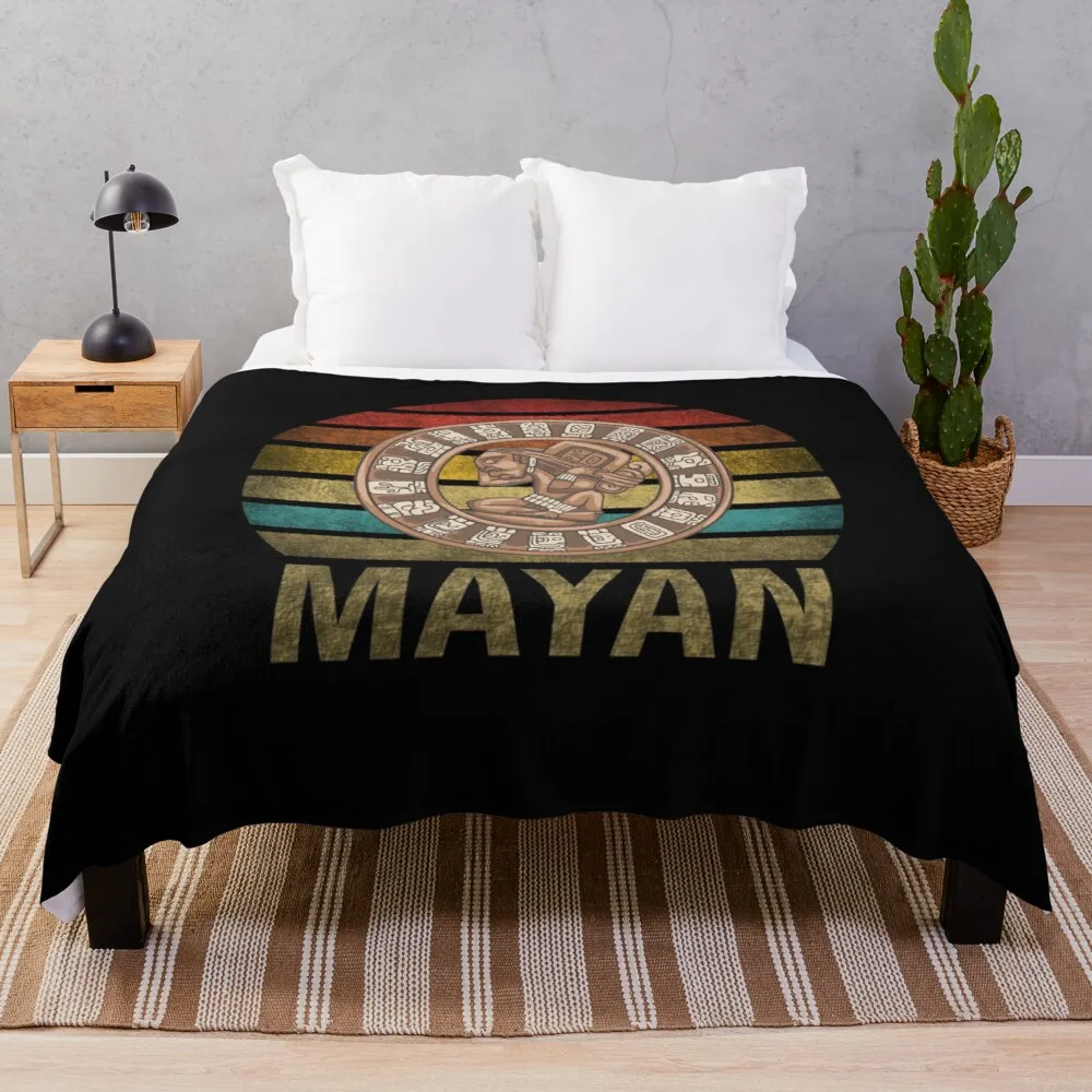 

Mayan Calender Maya Itzamna Retro Sunset Throw Blanket Decorative Blankets Heavy Blanket