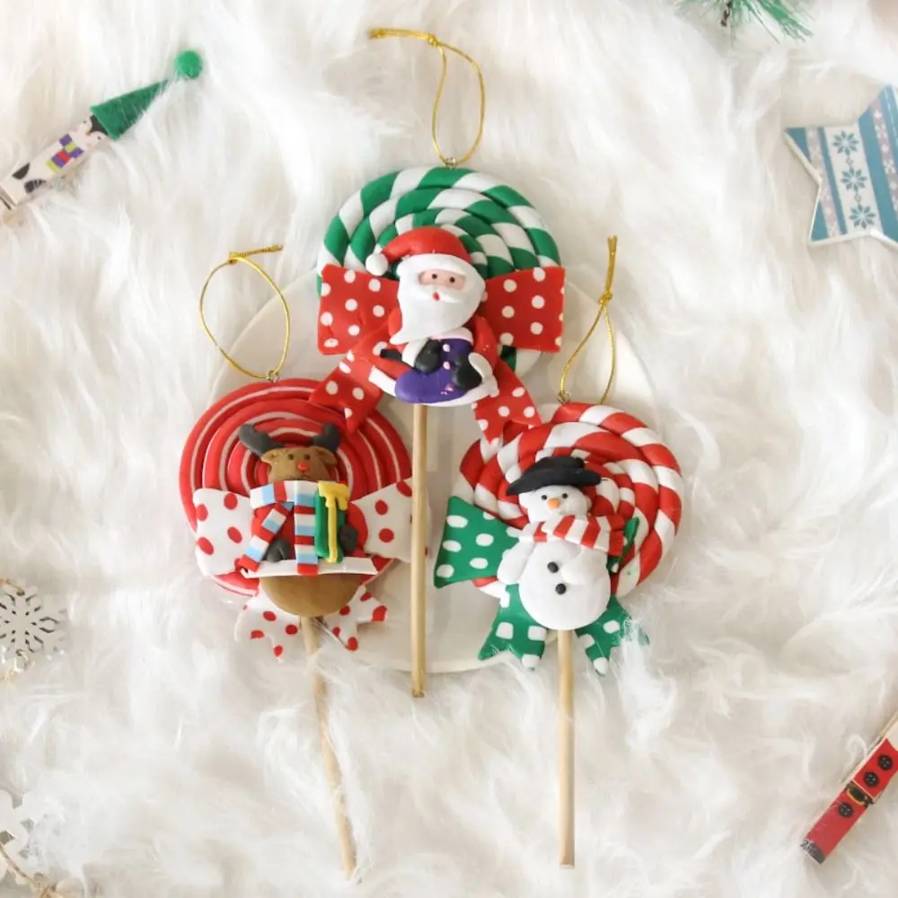 

Multicolor Christmas Lollipop Stake Santa Claus Candy Cane Drop Ornaments Festival Favors Party Supplies Hanging Decorations