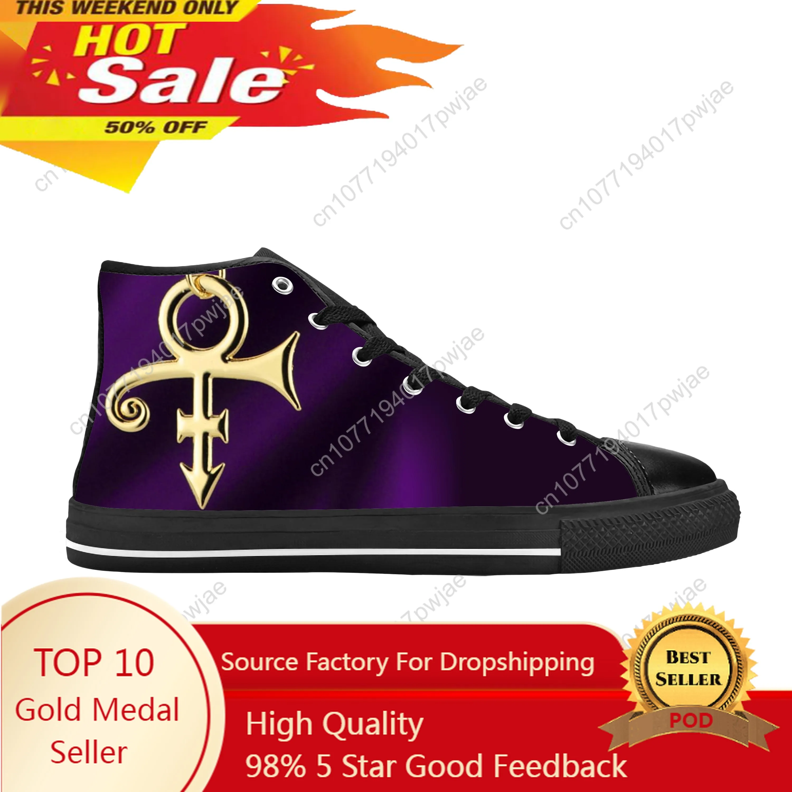 

Prince Rogers Nelson Purple Rain Love Symbol Cool Casual Cloth Shoes High Top Comfortable Breathable 3D Print Men Women Sneakers