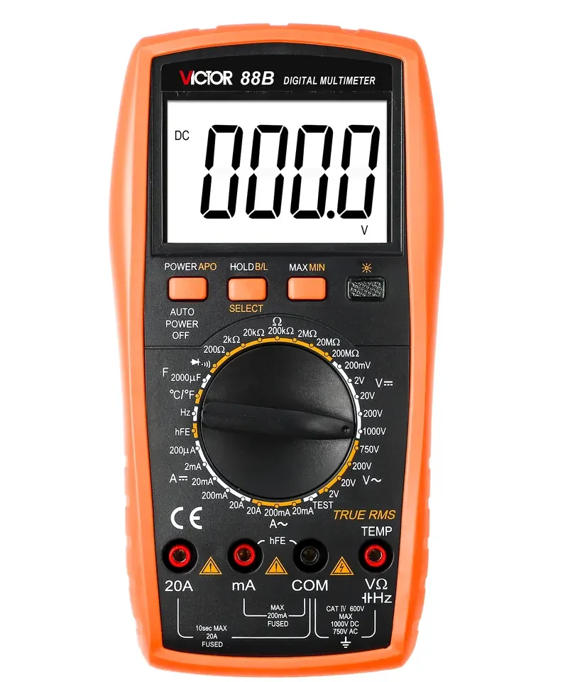 

VICTOR 88B/D/E 3 1/2 digit True RMS Auto Range 1999 Counts LCD Digital Multimeter Tester Manual range With Temperature Frequency