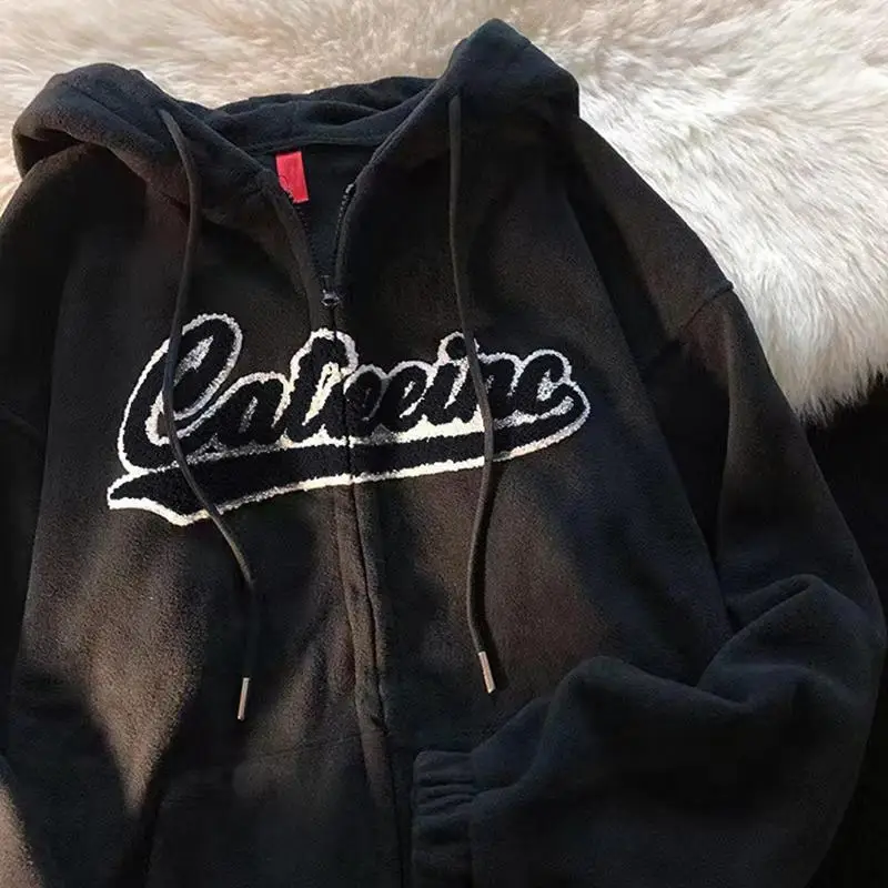 Goth Letter Printed Hoodie Women Harajuku Retro Long Sleeve Zip Up Sweatshirt Female Hip Hop Loose Hooded Clothes Y2K Streetwear
Goth Letter Printed Hoodie Women Harajuku Retro Long Sleeve Zip Up Sweatshirt Female Hip Hop Loose Hooded Clothes Y2K Streetwear