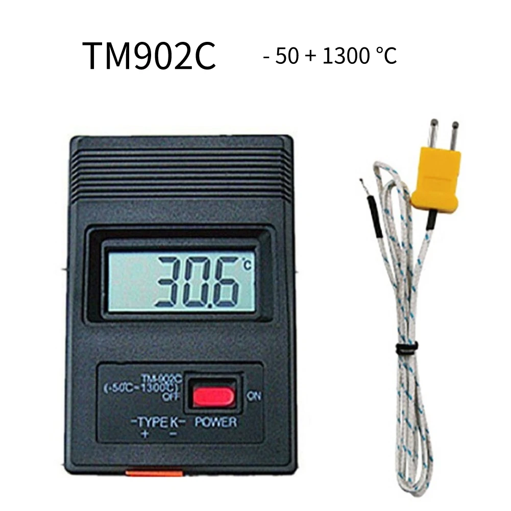 

Digital LCD TM-902C Black K Type Temperature Detector Thermometer Industrial Thermodetector Meter Thermocouple With Probe
