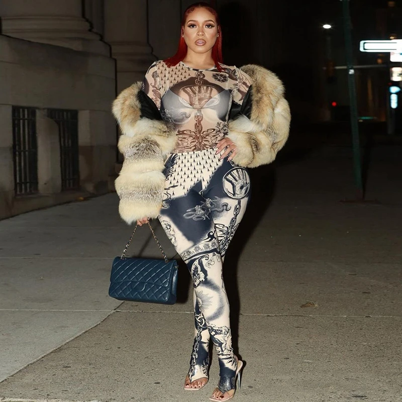 Женский сетчатый спортивный костюм Y2k, осенний комплект из 2 предметов, прозрачный топ и леггинсы с высокой талией
Женский сетчатый спортивный костюм Y2k, осенний комплект из 2 предметов, прозрачный топ и леггинсы с высокой талией