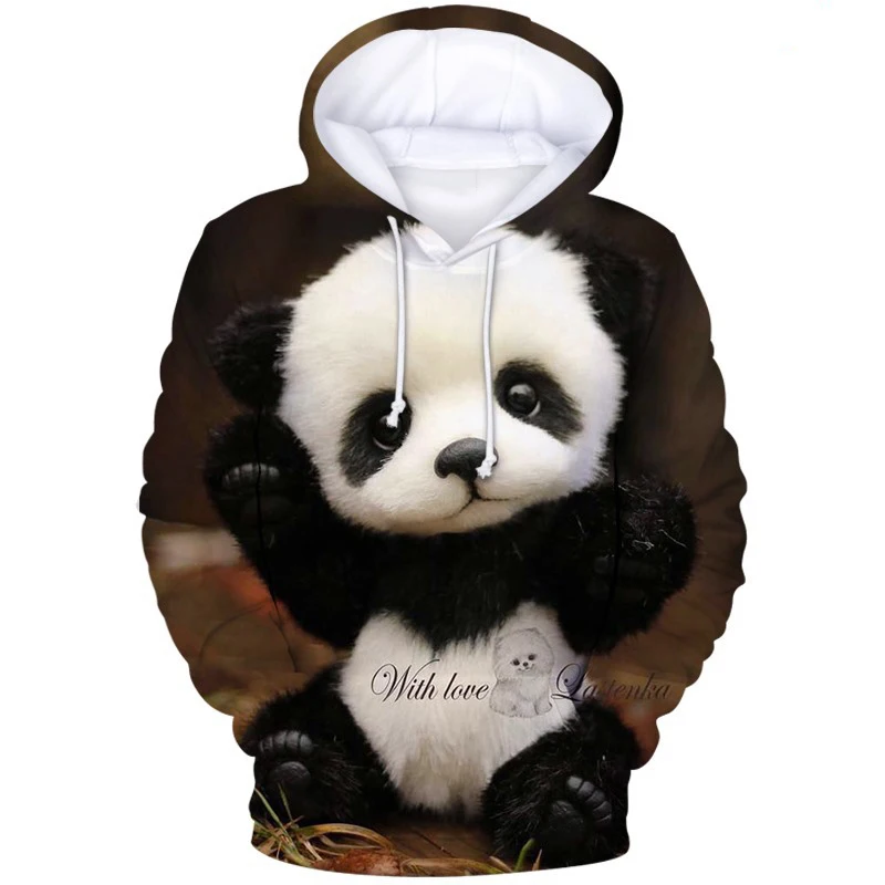 

Новинка, креативные толстовки с капюшоном в стиле Харадзюку для мужчин и женщин, милые пуловеры с 3D-принтом панды, модная осенняя одежда 2024