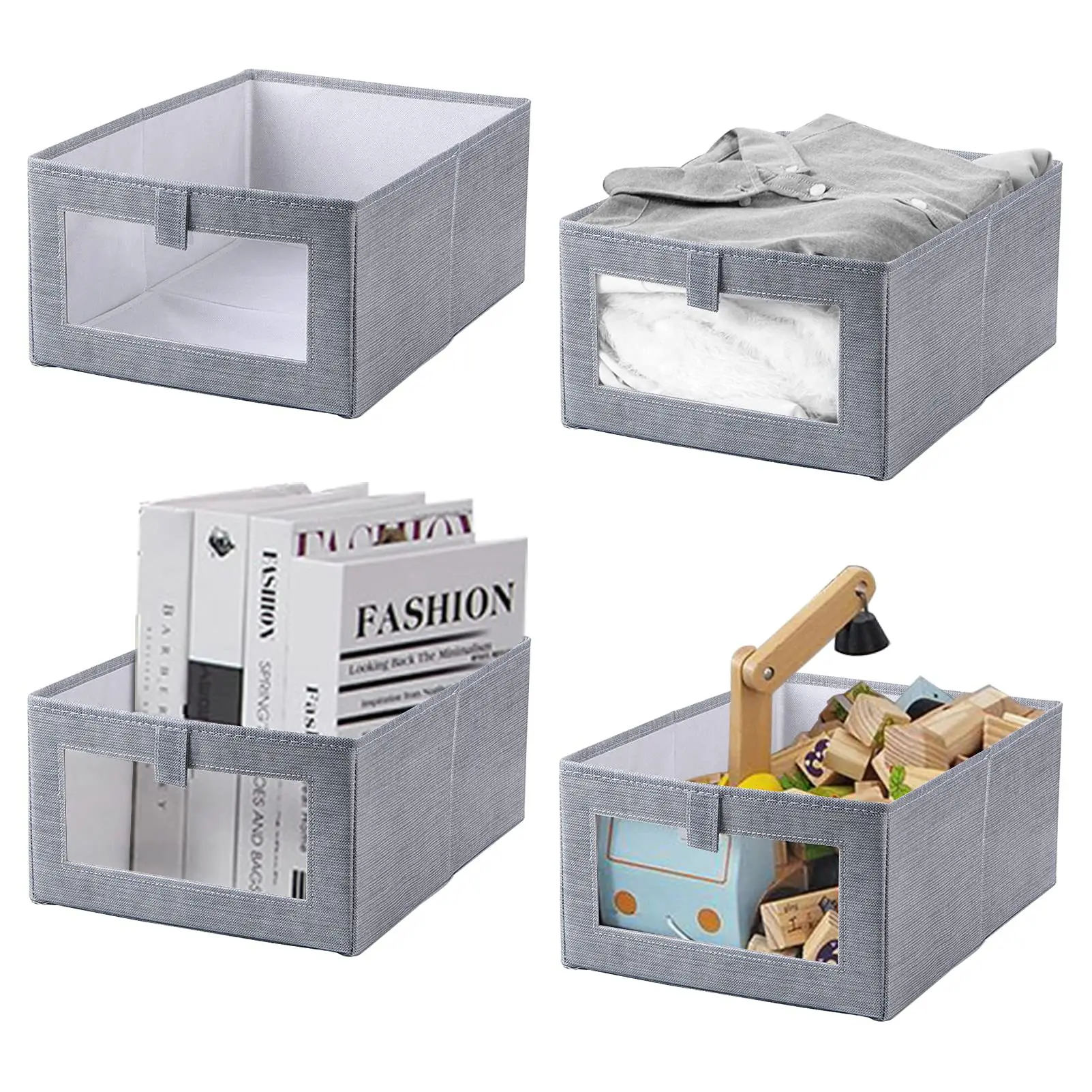 

Washable Cotton Linen Fabric Folding CD Storage Box Foldable Bins Toys Organizer With Lid Storage Basket Laundry Basket New