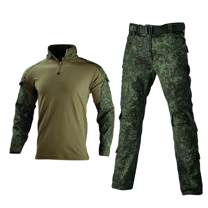 

Military Uniform Men Camo Combat Suit Special Forces Tactical Shirt Pant Set Outdoor Hunting Clothes Male Women Paintball