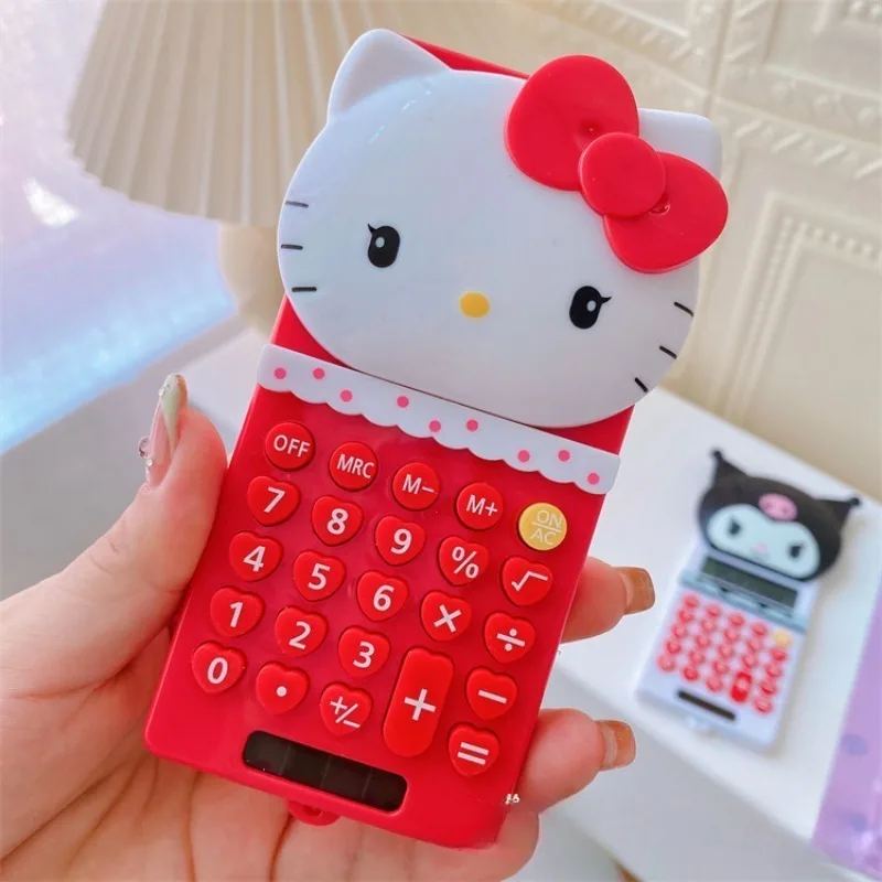 

Kawaii Anime Sanrio Hello Kitty Kuromi Mini Portable Calculator Cartoon Cinnamoroll My Melody Student Mini Small Calculator