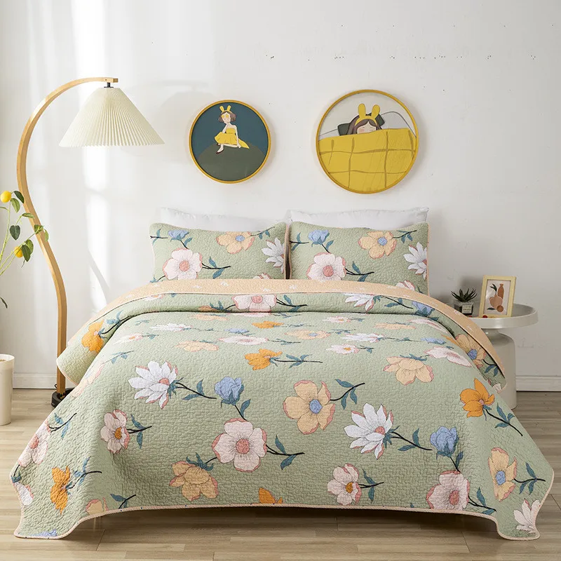 

Home Bedding Quilted Bedspread on The Bed Floral Summer Duvet Quilt Blanket for Adults Kids Coverlet Cubrecam Bed Cover Colcha