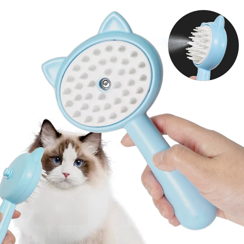 

3 in1 Cat Steamer Brush Steamy Dog Brush Electric Spray Cat Hair Brush for Massage Pet Grooming Removing Tangled and Loose Hair