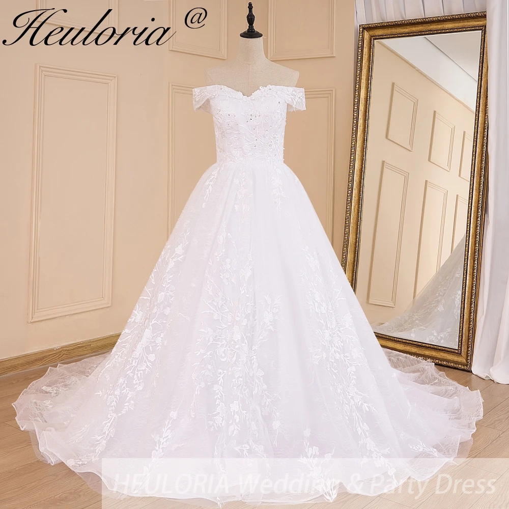 

Princess Ball Gown Wedding Dress off shoulder bride dress lace up plus size robe de mariee Lace beading Wedding Bridal Gown