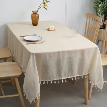 직사각형 테이블용 린넨 테이블 천, 세탁 가능한 프렌치 테이블 천, 파티, 실내, 야외 주방 식탁
