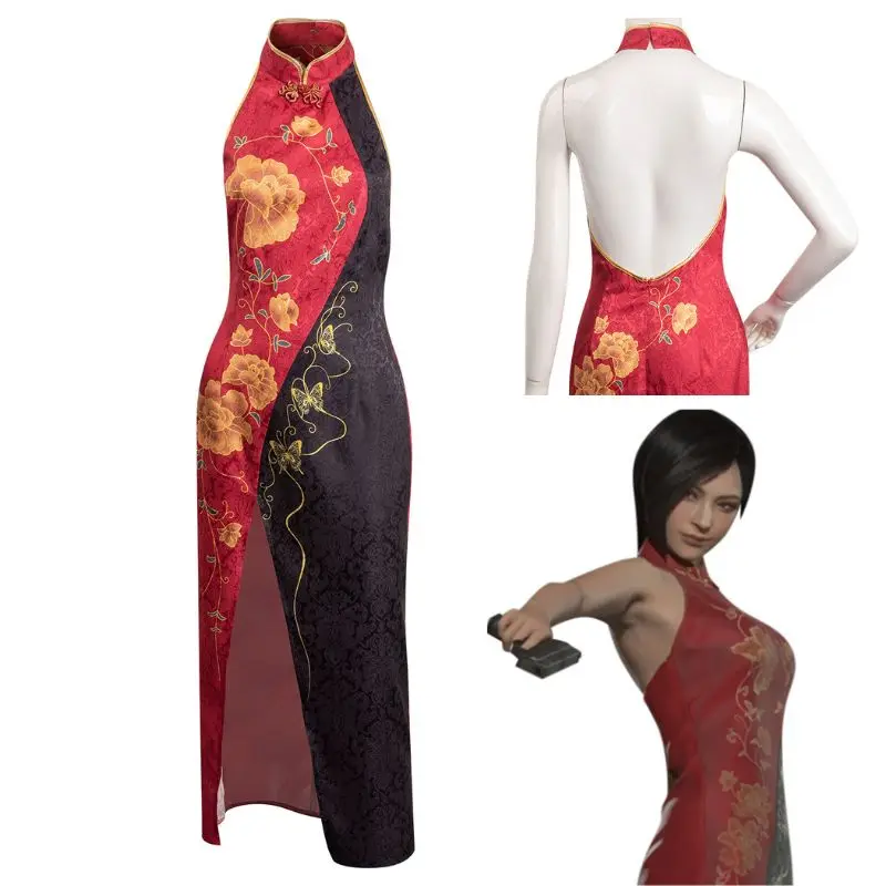 

Resident 4 Remake Ada Wong Evil Cosplay Costume Dress for Girls Women Outfits Halloween Carnival Disguise Suit for Female Ladies