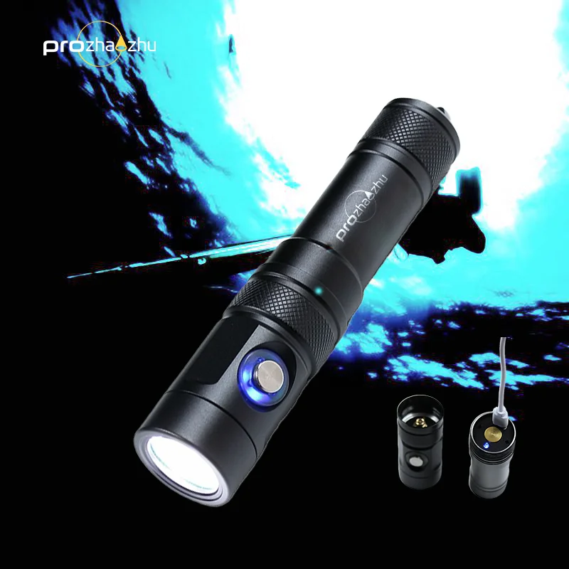 LED Diving Flashlight Underwater 21700 Rechargeable Compact Scuba Diving Torch Light
LED Diving Flashlight Underwater 21700 Rechargeable Compact Scuba Diving Torch Light