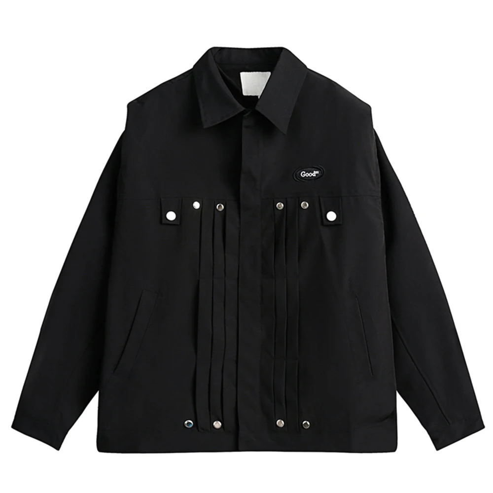 Front Pleated Turn-down Collar Men's Jacket Autumn Jackets for Men Women Streetwear Clothing
Front Pleated Turn-down Collar Men's Jacket Autumn Jackets for Men Women Streetwear Clothing