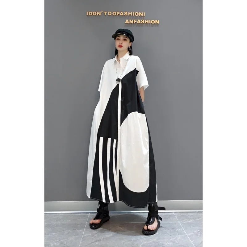 Women Korean Fashion Summer Dress 2023 Patchwork Print Long Shirt Dresses Casual Short Sleeve Dress Vestidos Robe Femme X301
Women Korean Fashion Summer Dress 2023 Patchwork Print Long Shirt Dresses Casual Short Sleeve Dress Vestidos Robe Femme X301