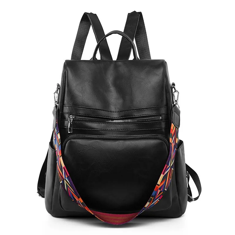

Women PU Leather Backpack Rucksack Casual Multifuction Female School Bag For Teenager Girls High Quality Shoulder Bag For Lady
