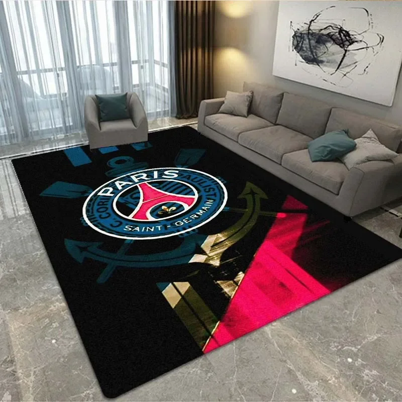 

3D Football Logo Carpet Living Room Bedroom Decoration Bathroom Entrance kitchens Non Slip Area Rug Yoga Doormat Home Decor