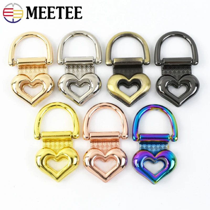 

4/10Pcs 19mm Metal Bag Side Clip Buckles Heart O D Ring Hook Clasp Handbag Strap Connect Hanger Clasps DIY Hardware Accessories