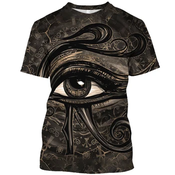 Uma Viagem Mística ao Estilo Vintage com a Camiseta Retro "Magical Mystery Tour" 7 Mysterious Egypt Totem 3D Printed Men's T Shirts Summer O-Neck Harajuku Short Sleeve Casual Tops Streetwear Tees Unisex Clothing