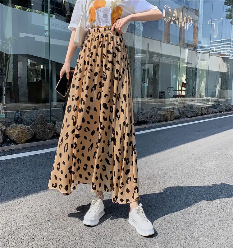 Leopard Print Khaki Black Chiffon Elastic Waistband Midi Long Skirt y2k skirts women fashion korean clothing summer vintage boho
Leopard Print Khaki Black Chiffon Elastic Waistband Midi Long Skirt y2k skirts women fashion korean clothing summer vintage boho